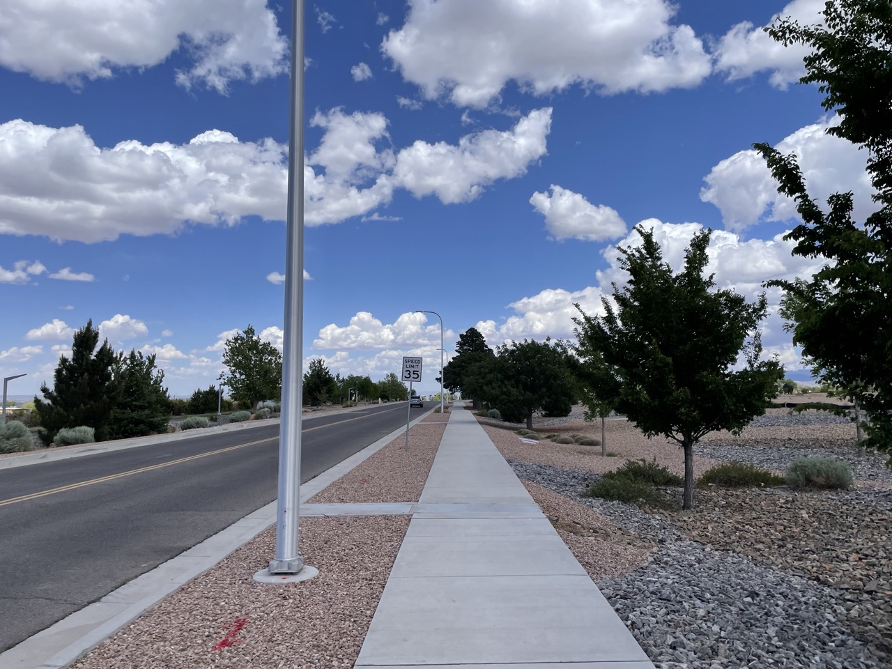 The road in front of the airport